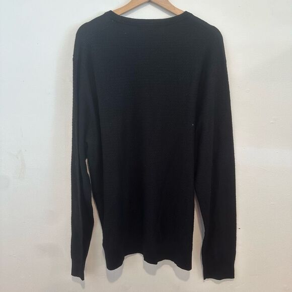 Michael Kors Black Wool Blend Mens Sweater Long Sleeve Crew Neck Size XXL - Picture 4 of 4